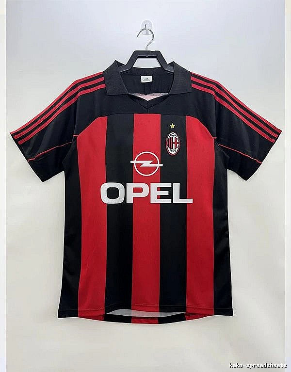 AC Milan Lightweight Retro soccer jersey Red Black Striped for Trend Styling