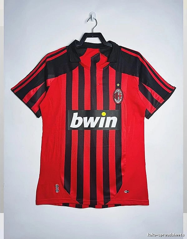 AC Milan Premium Style Retro soccer jersey Red Black Striped for Resort Outfits