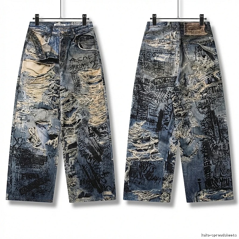 Acne Studios graffiti and ripped jeans