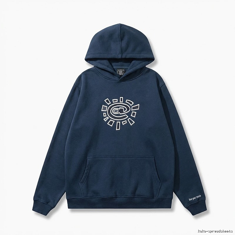 ADWYSD retro-style navy blue hoodie