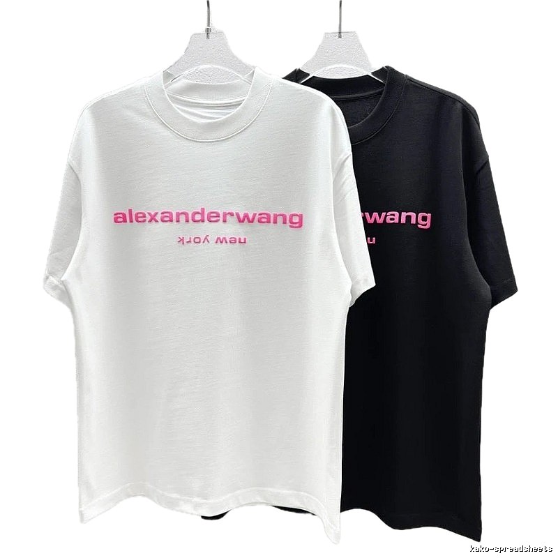 Alexander Wang Flocked Minimalist Black and White Short-sleeve T-shirt