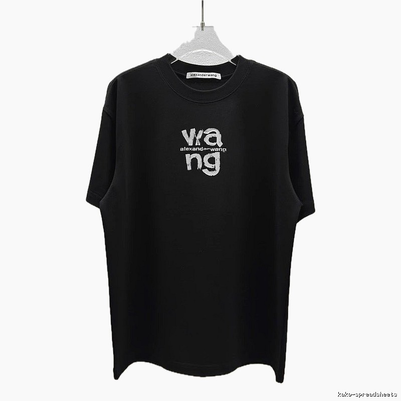 Alexander Wang Letter Print Cool Black T-Shirt