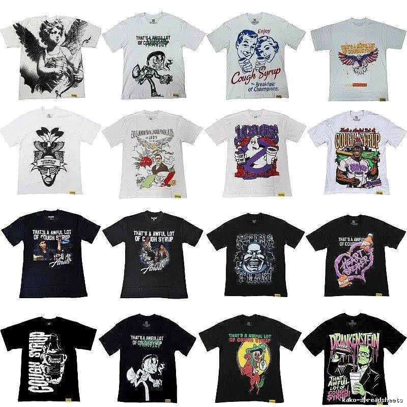 ALOCS Printed American Street Style Multi-color Short-sleeve T-shirt
