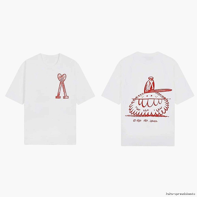 AMI cartoon printed white T-shirt