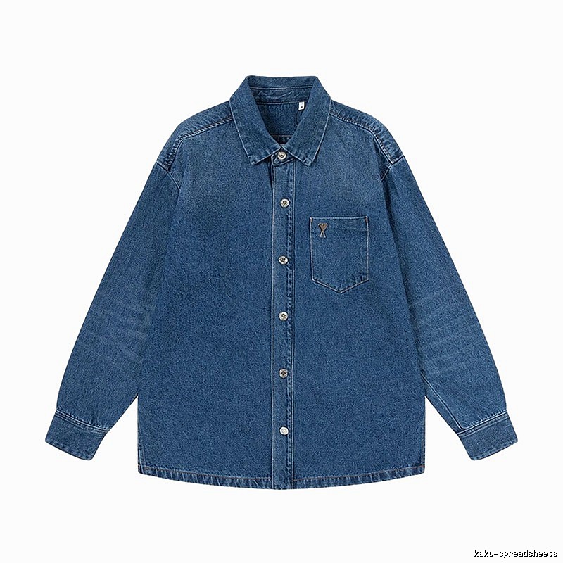 AMI casual style denim blue shirt