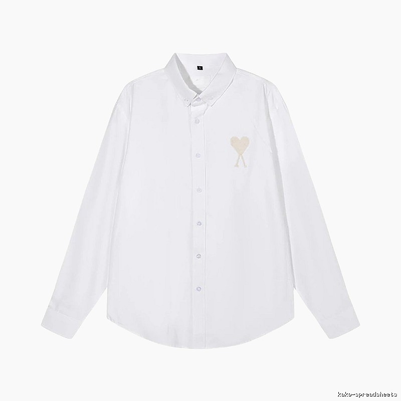AMI Heart Embroidery White Shirt