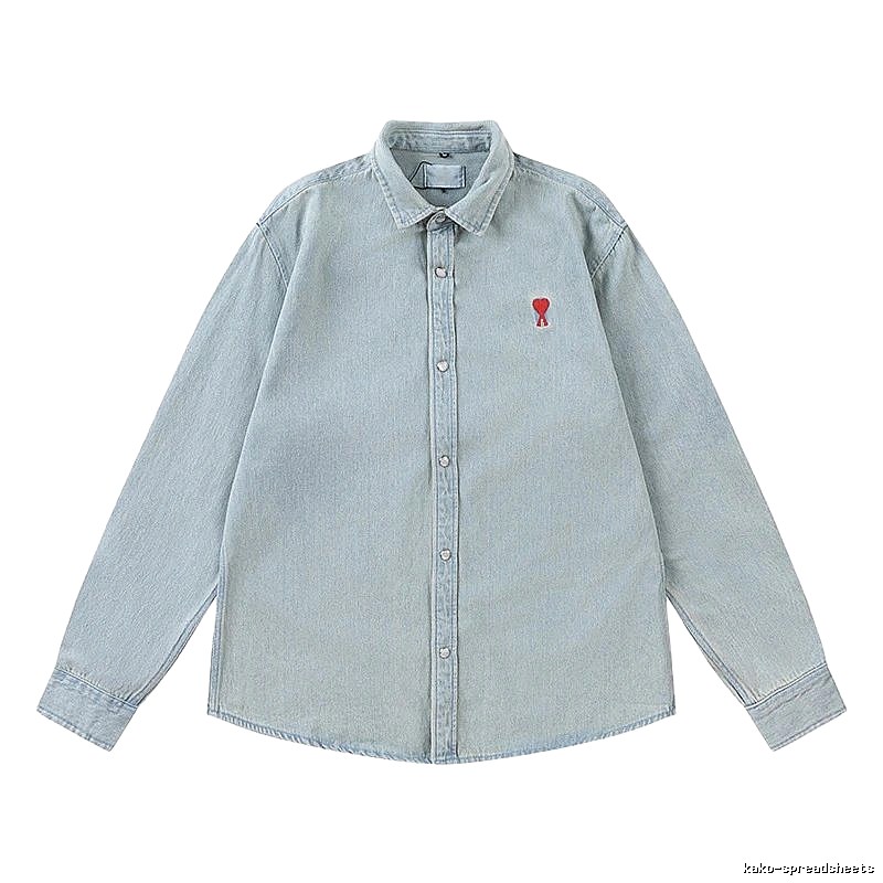 AMI Love Retro Style Denim Shirt