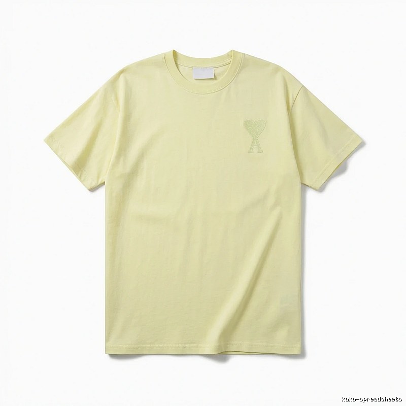 AMI Love Simple Style Yellow T-shirt
