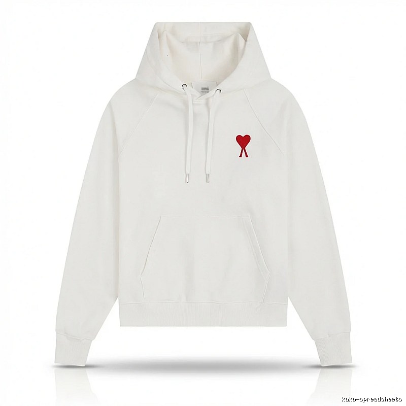 AMI Love Simple White Hoodie