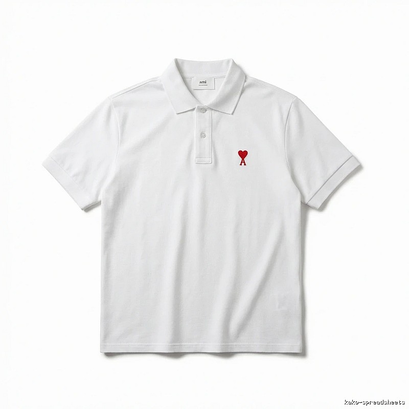 AMI Love Simple White Polo Shirt