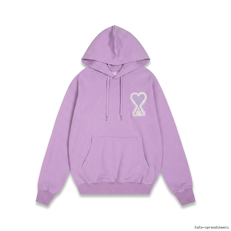 AMI series trendy brand light purple hoodie