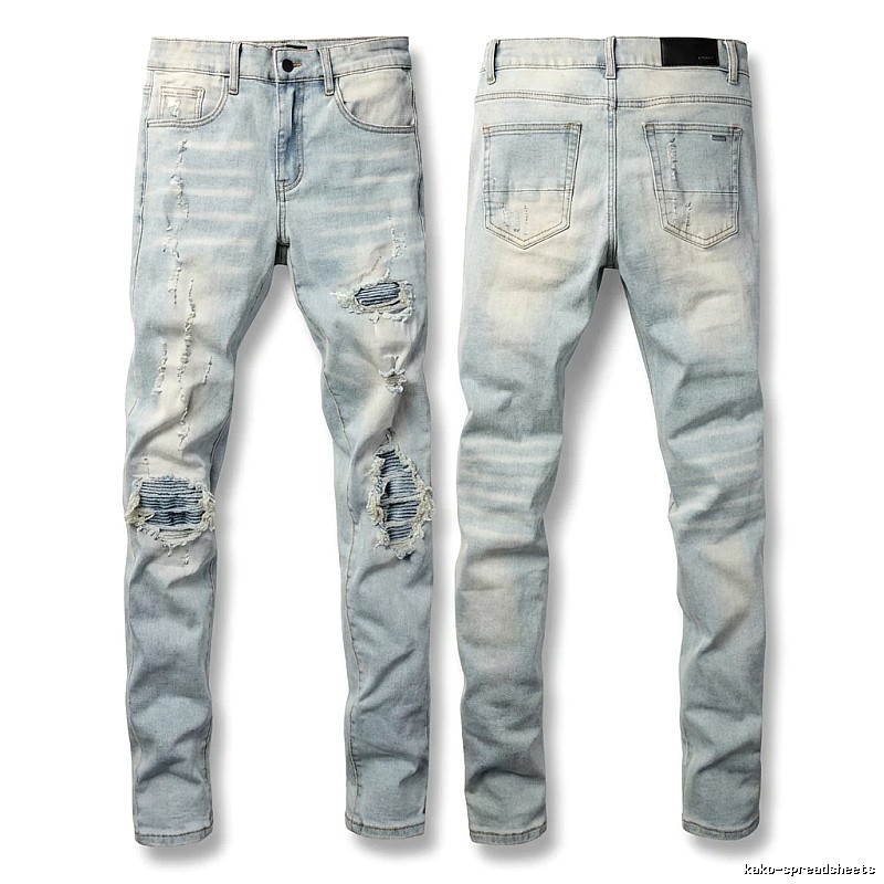 AMI Trendy Light Blue Jeans with Holes