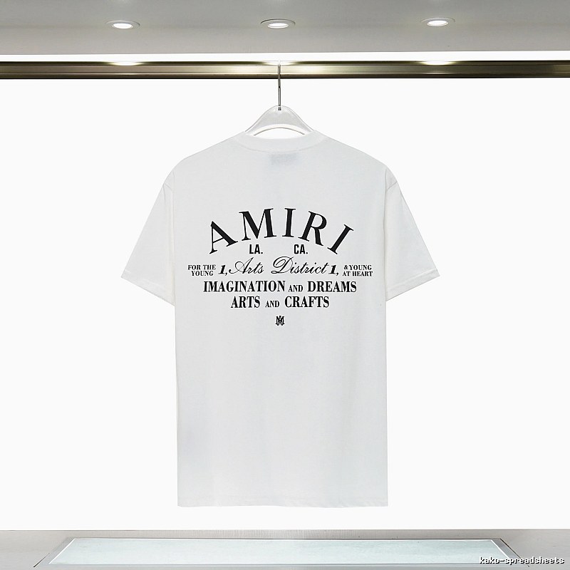 Amiri Casual Graphic T-shirt White Blue Amiri for Comfortable Styling