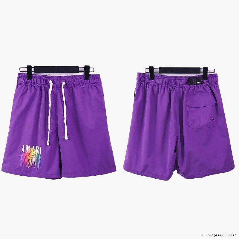 AMIRI Iridescent Print Street Style Purple Shorts