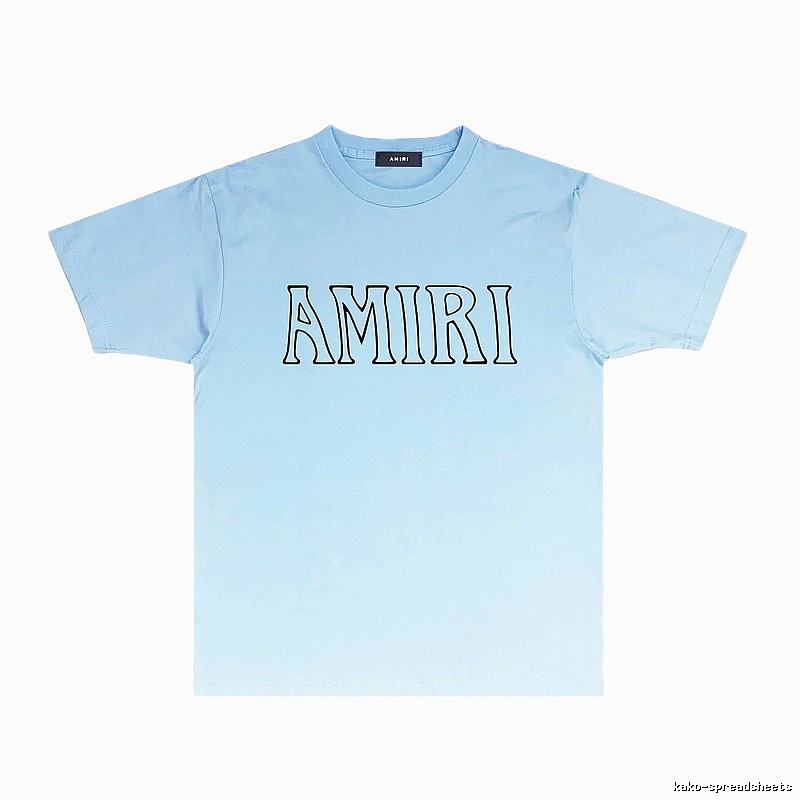 AMIRI minimalist style light blue T-shirt