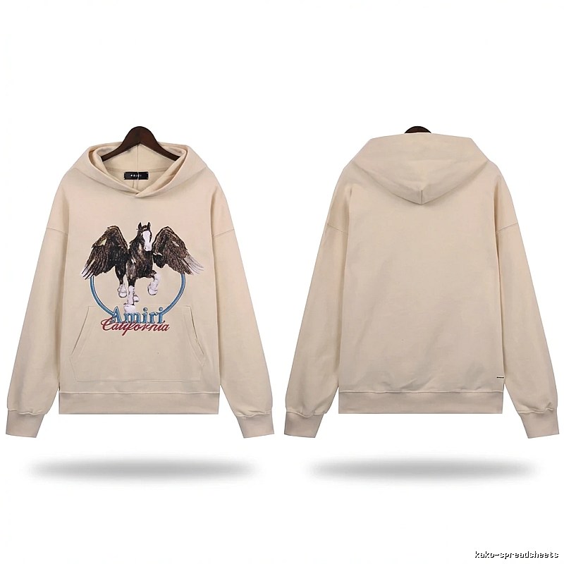 AMIRI Pegasus Series Casual Style Off-White Sweatshirt