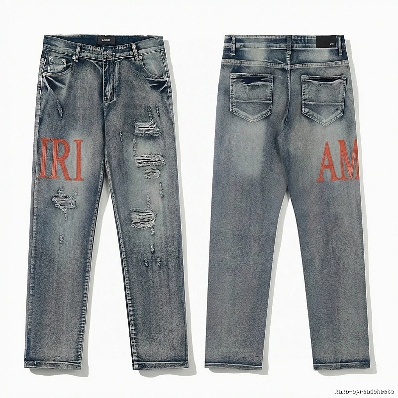 AMIRI Ripped Denim Blue Jeans