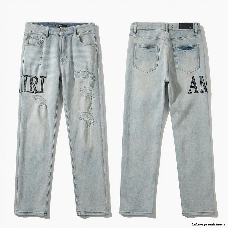 AMIRI ripped trendy light blue jeans