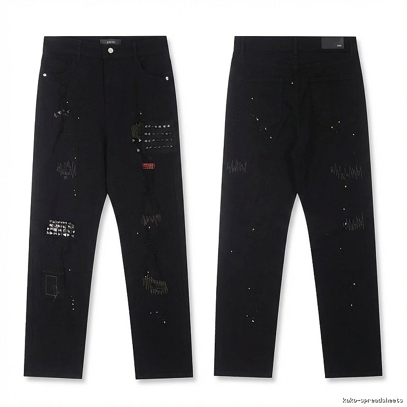 AMIRI Rivet Punk Style Black Pants