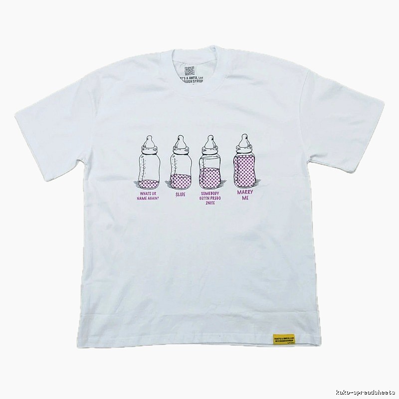 AwfulLot Bottle Print Street Style White T-Shirt