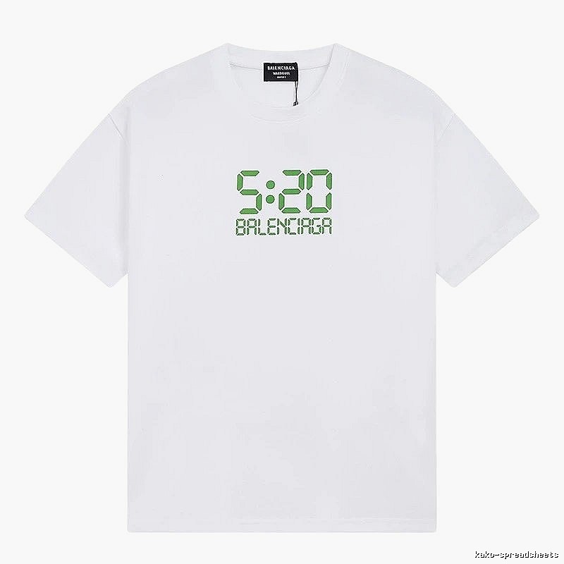 Balenciaga 5:20 Printed Trendy White T-Shirt