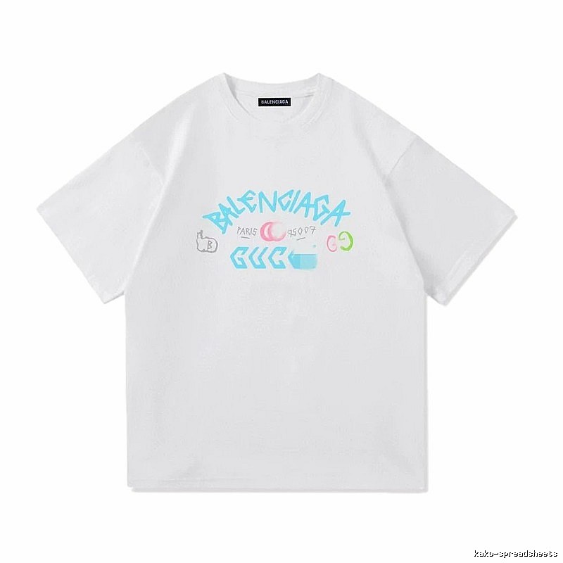 Balenciaga Co-branded Graffiti Street Style White T-Shirt