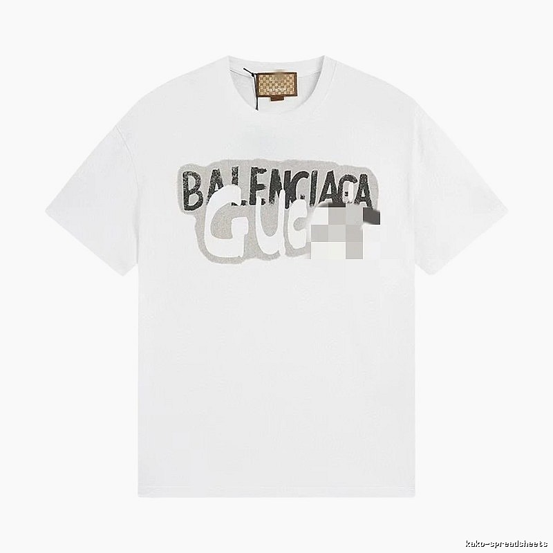 Balenciaga Co-branded Graffiti-style White T-Shirt