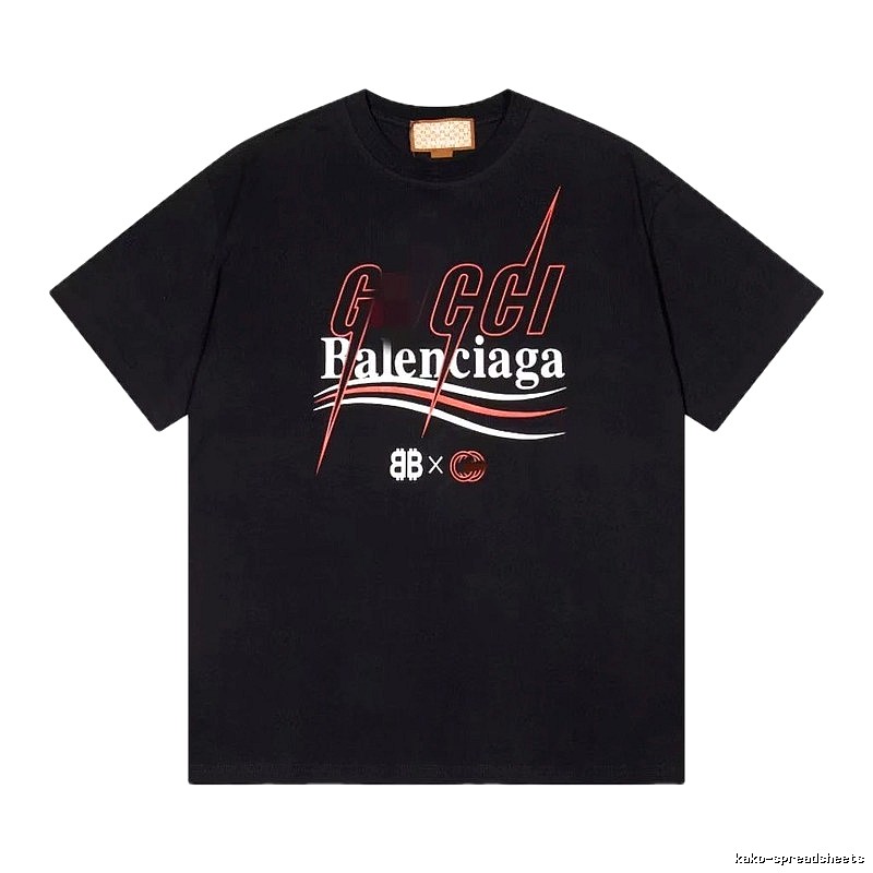Balenciaga Co-branded Trendy Style Black Short-sleeve T-shirt