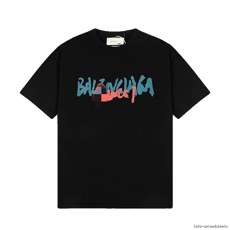 Balenciaga Graffiti Street Style Black T-Shirt