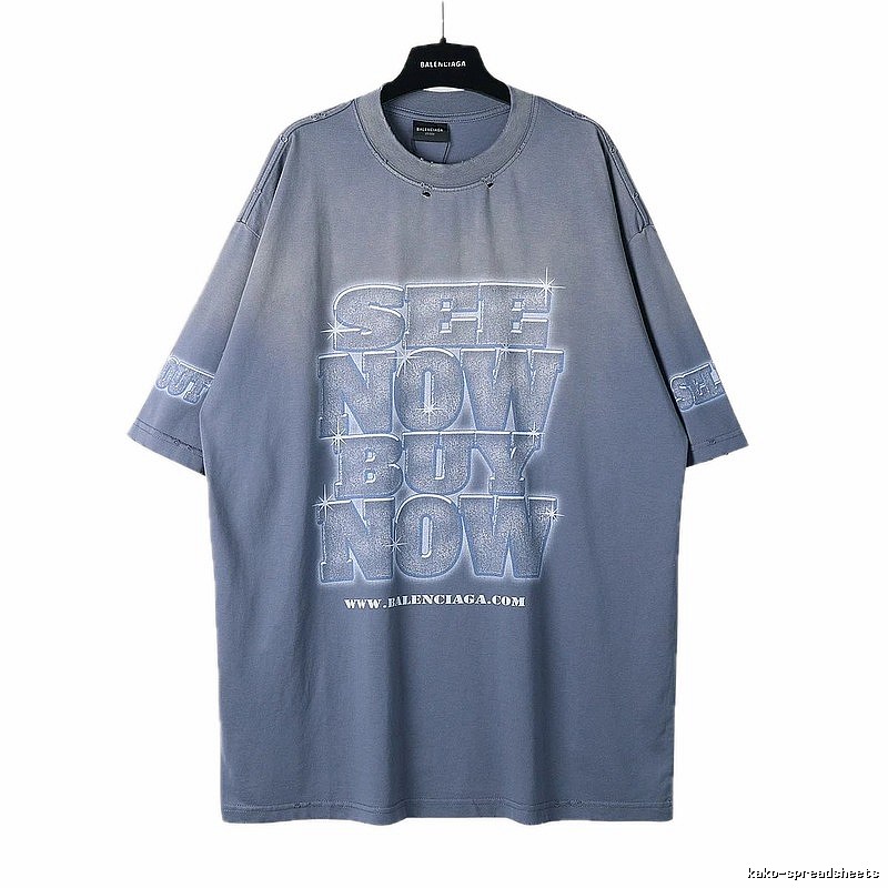 Balenciaga letter grey short-sleeve