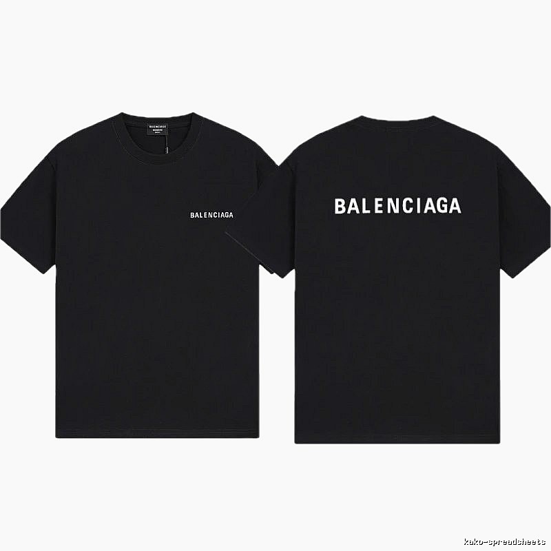 Balenciaga Letter Print Minimalist Style Black T-shirt