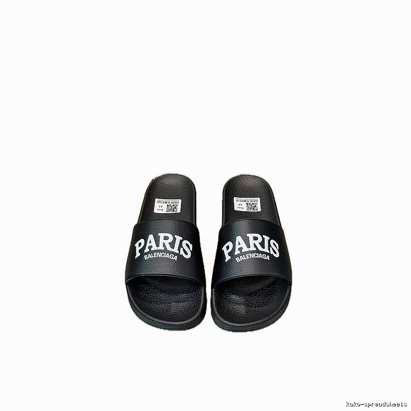 Balenciaga PARIS Print Trendy Black Slippers