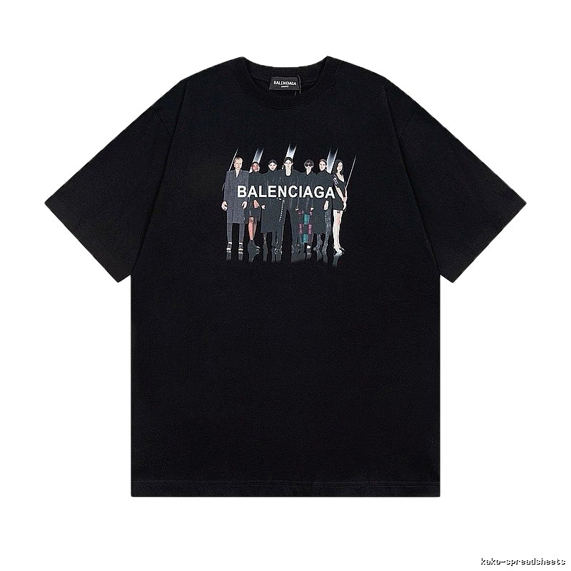 Balenciaga Portrait Print Trendy Black T-Shirt