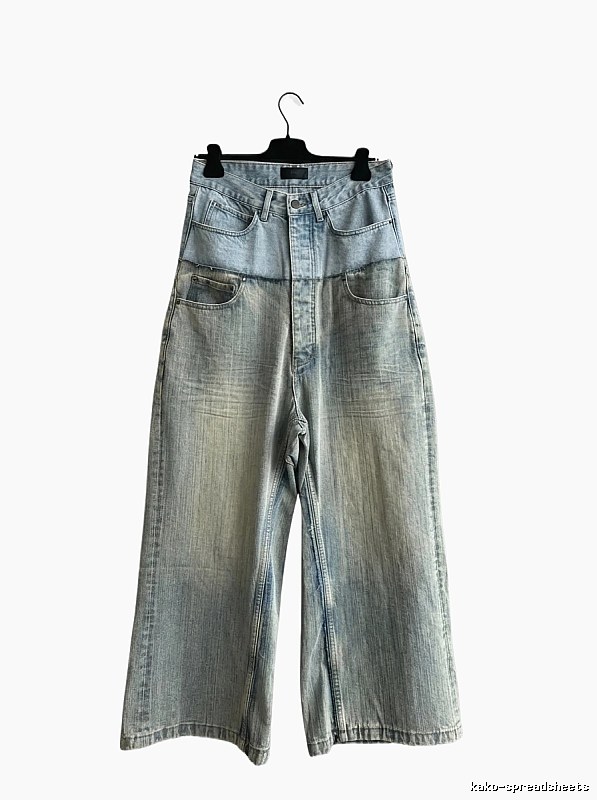 Balenciaga retro-style denim wide-leg pants