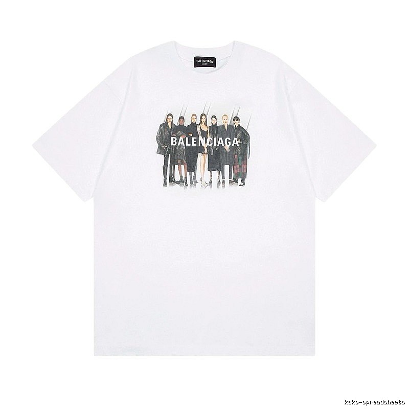Balenciaga Trendy and Cool Style Portrait Print White T-shirt