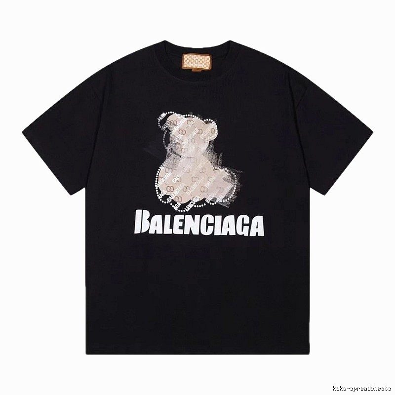 Balenciaga Trendy Black T-Shirt with Bear Print