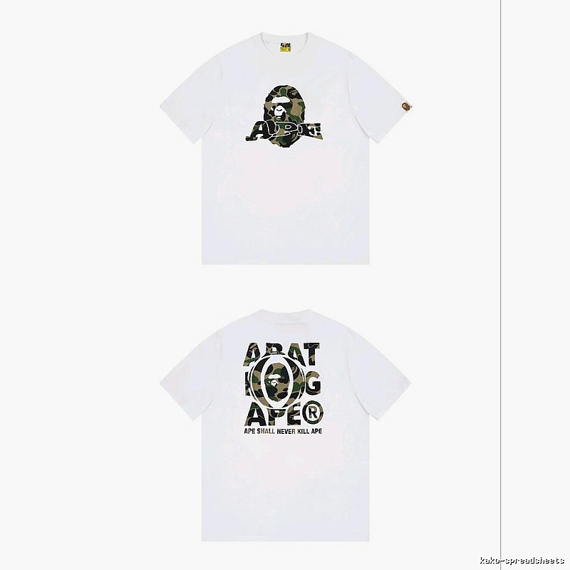 Bape Ape Head Camouflage Style White T-shirt