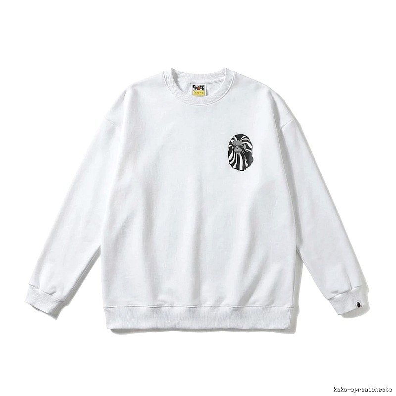 Bape Ape Head Minimalist Style White Sweatshirt
