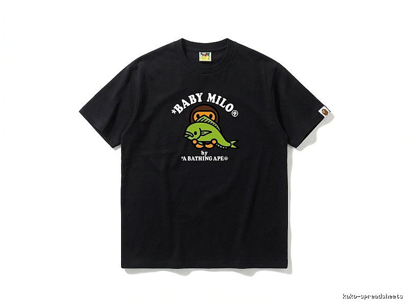 Bape BABY MILO Cartoon Style Black T-shirt