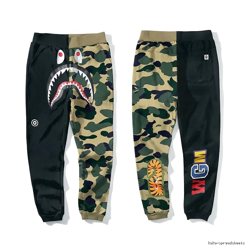 Bape camouflage-patterned patchwork casual pants
