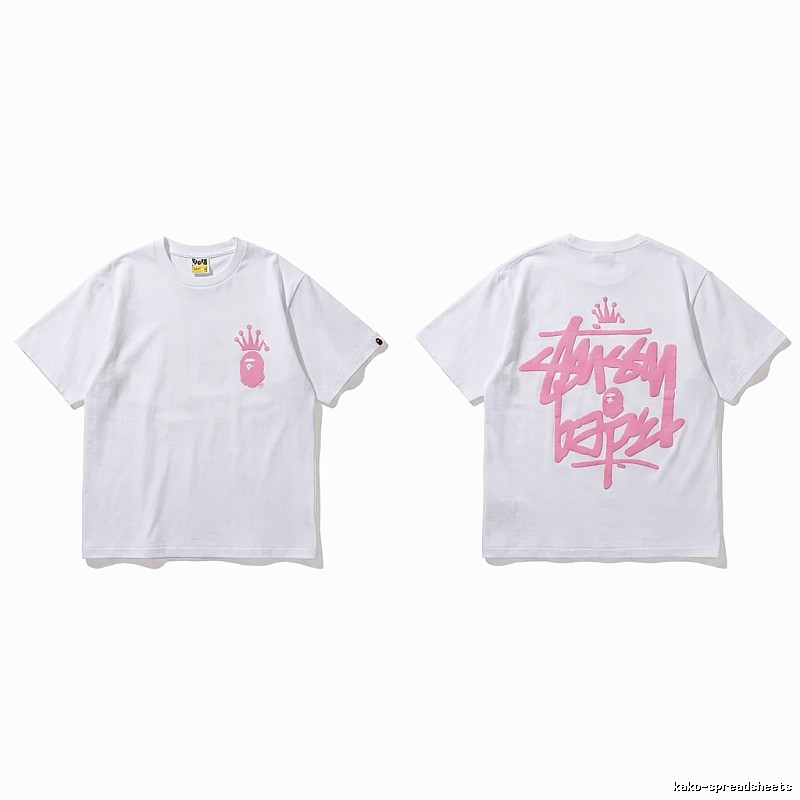 Bape Crown Graffiti Style White T-shirt