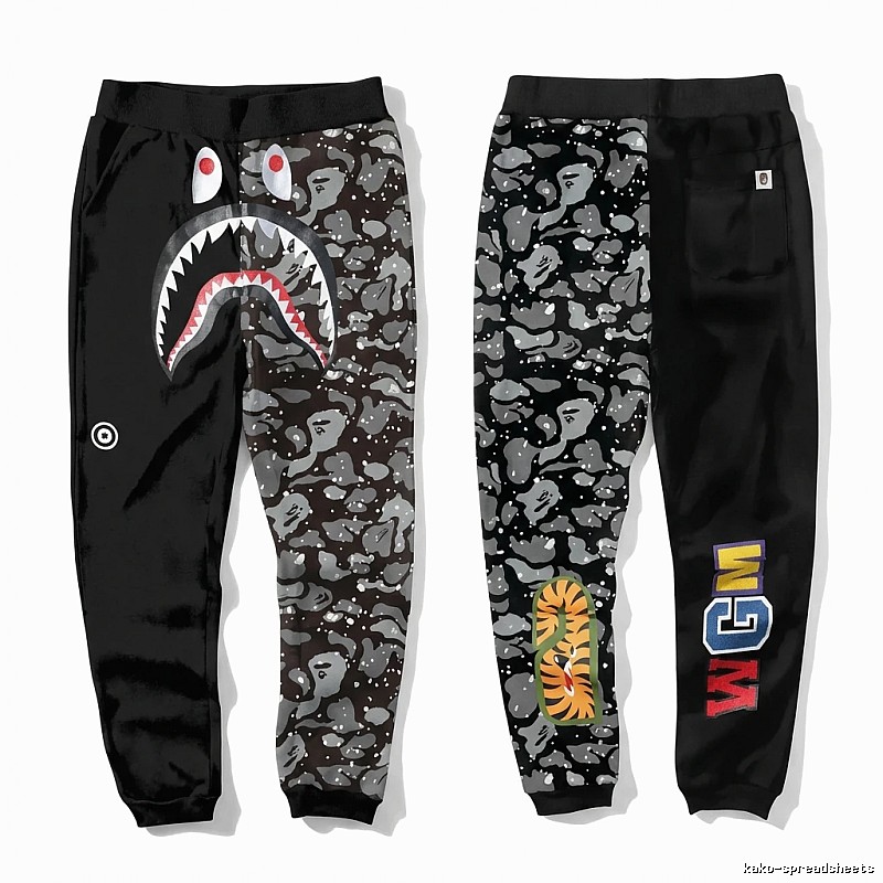 Bape shark camouflage style sweatpants