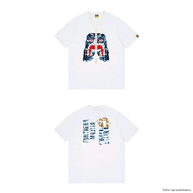 Bape Shark Print White T-shirt