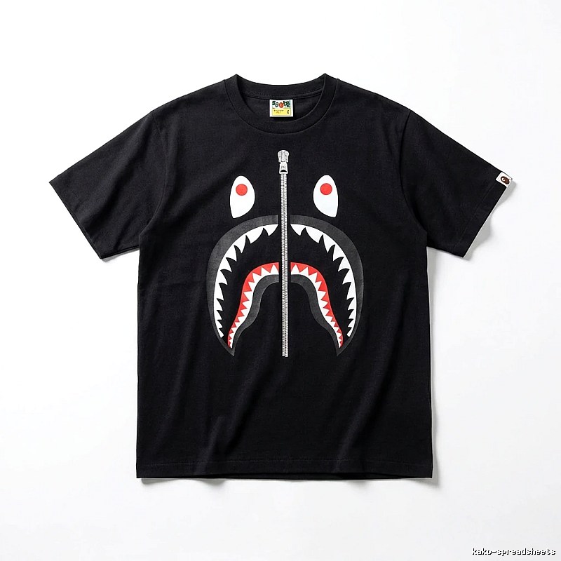 Bape Shark series black short-sleeved shirt