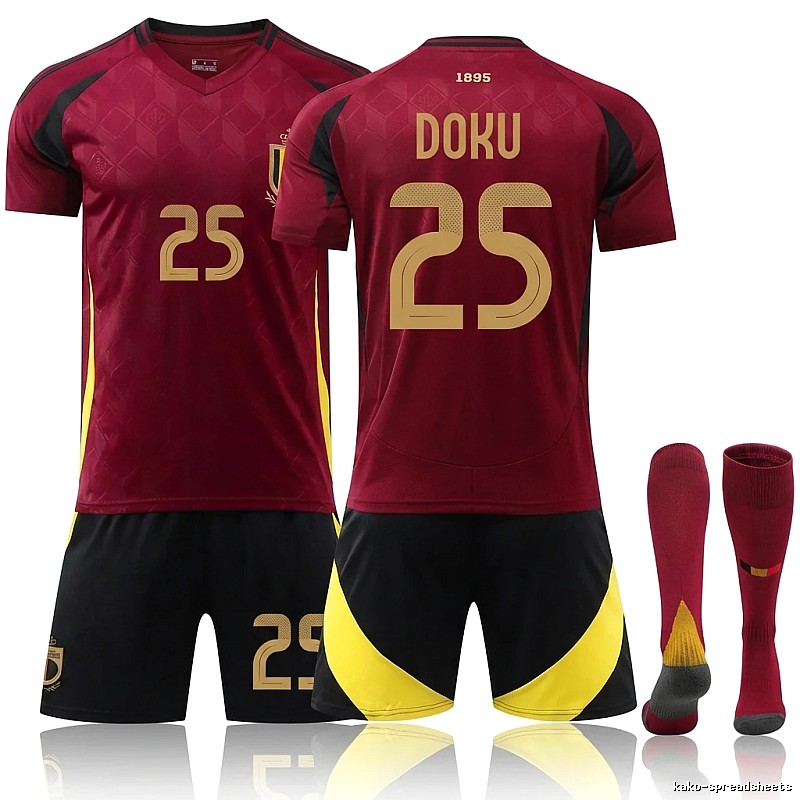 Belgian DOKU series sporty wine-red jersey