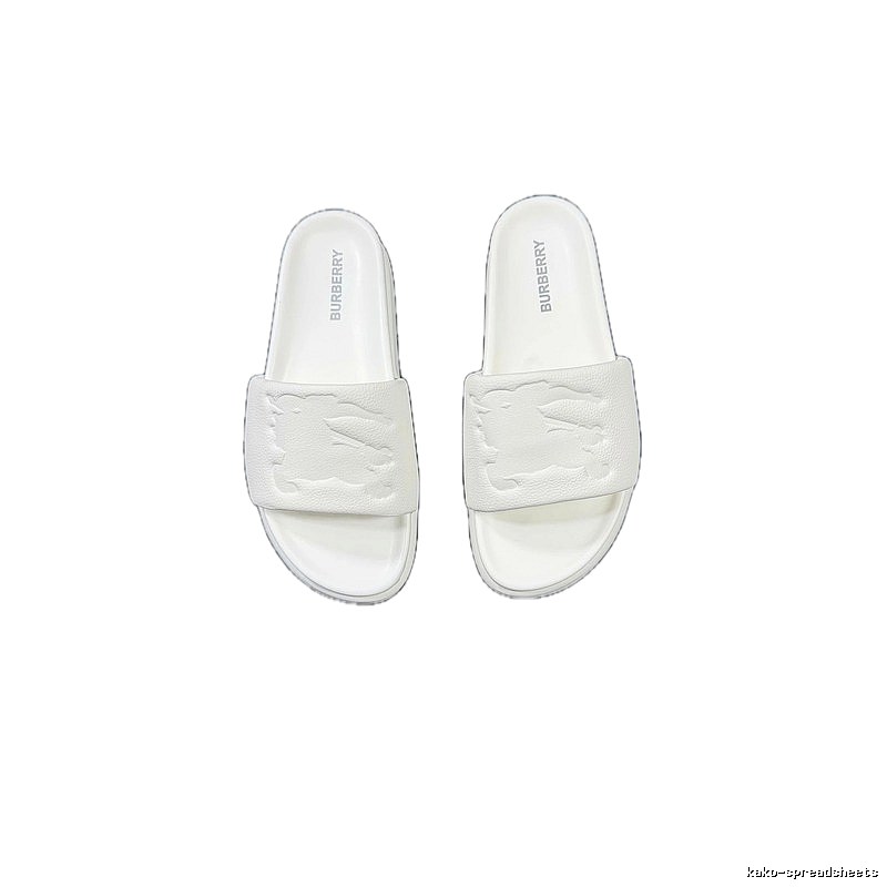 Burberry Embossed Equestrian Knight Minimalist White Slides