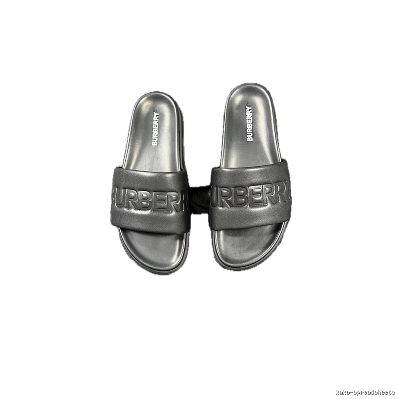 Burberry Embossed Minimalist Style Black Slide Sandals