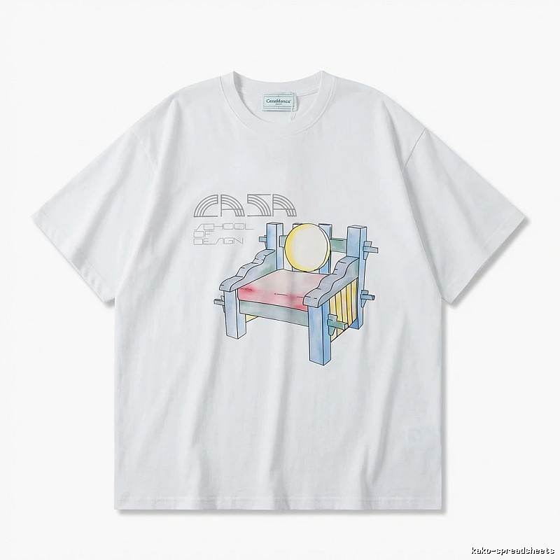 Casablanca cartoon-style white T-shirt