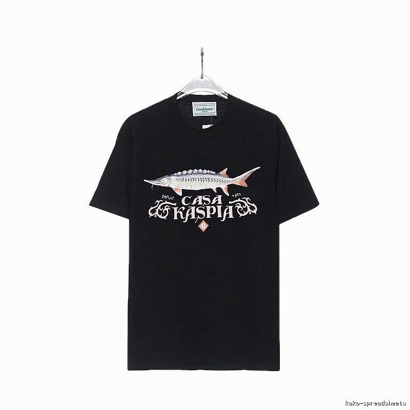 Casablanca printed trendy brand black T-shirt