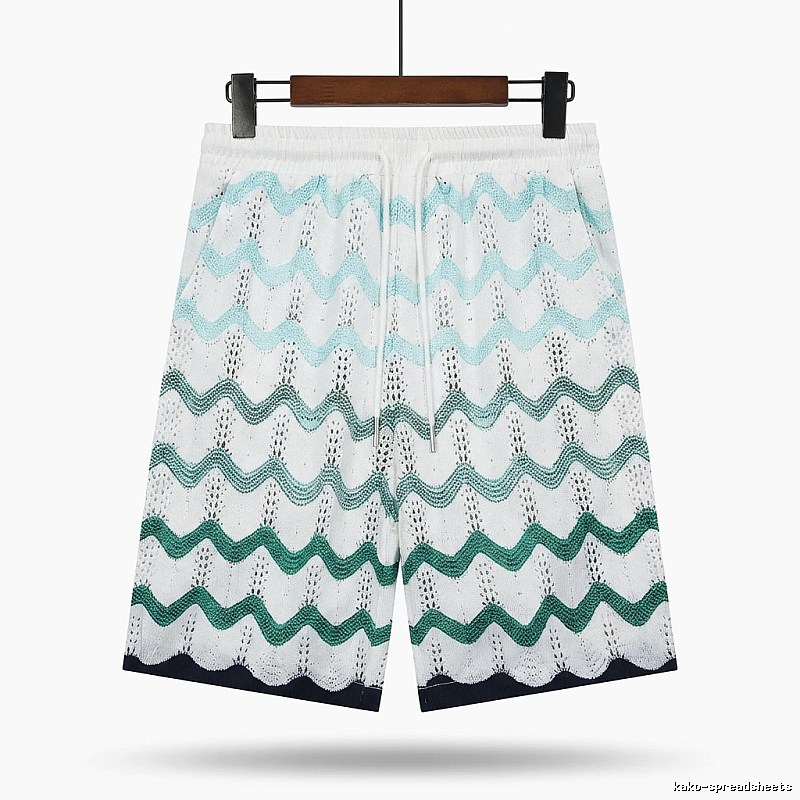 Casablanca Wave-patterned Retro Shorts